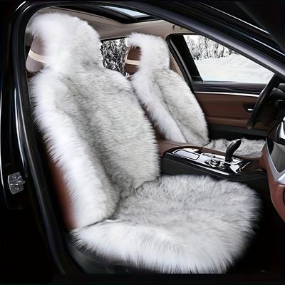 Seat Covers,Sleek Design Full Size Car Seat Pad Soft Long Wool Warm Seat Cushion Cover Winter Protector-Universal Fit for Cars Driver Seat Office