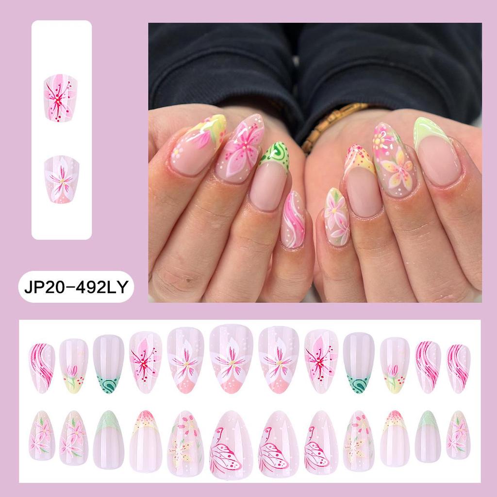 Pegatinas Desmontables para Uñas Estilo Europeo y Americano - Uñas Postizas Simples y Llevables