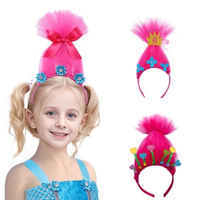 Kinder Mohn Trolle Stirnbänder Partybekleidung Puppen Kopfschmuck für Musikfestivals Foto-Requisiten für Halloween-Fotografie