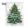 Festive Background Cloth Merry Christmas Tapestry, Wall Hanging Fabric Backdrop, Xmas Tree Winter Holiday Themed Decor Art for Living Room,