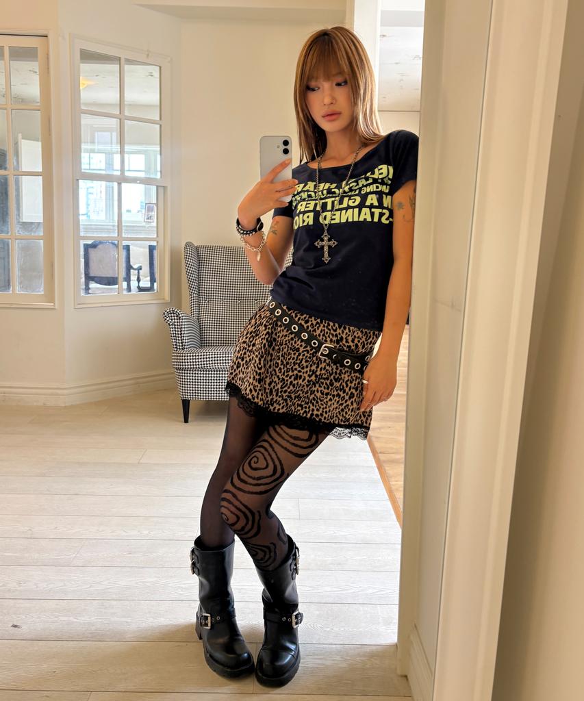 Leoninghai Lettering Slim H/S Tee [Navy]