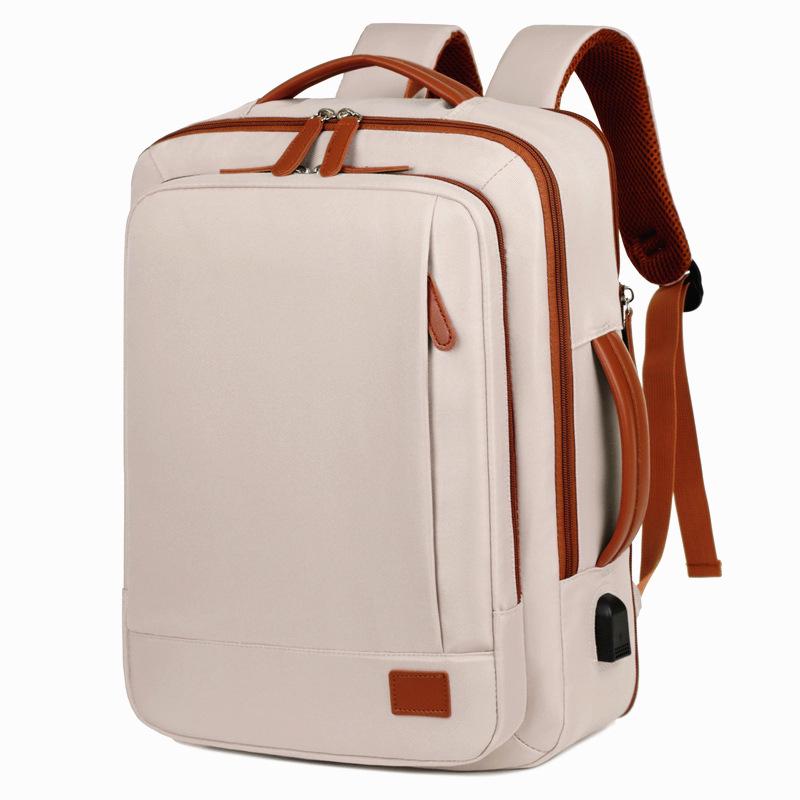 

New Style Business Travel Backpack with Wet/Dry Separation, USB, and Laptop Compartment for Commuting грязно-белый