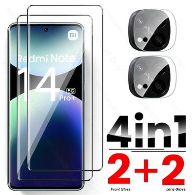 4-in-1 9D gebogenes gehärtetes Glas für Redmi Note 14 15 Pro Plus 5G Kameralinsen-Displayschutzfolie für Redmi Note14Pro 4G Note14 Pro+ 5G