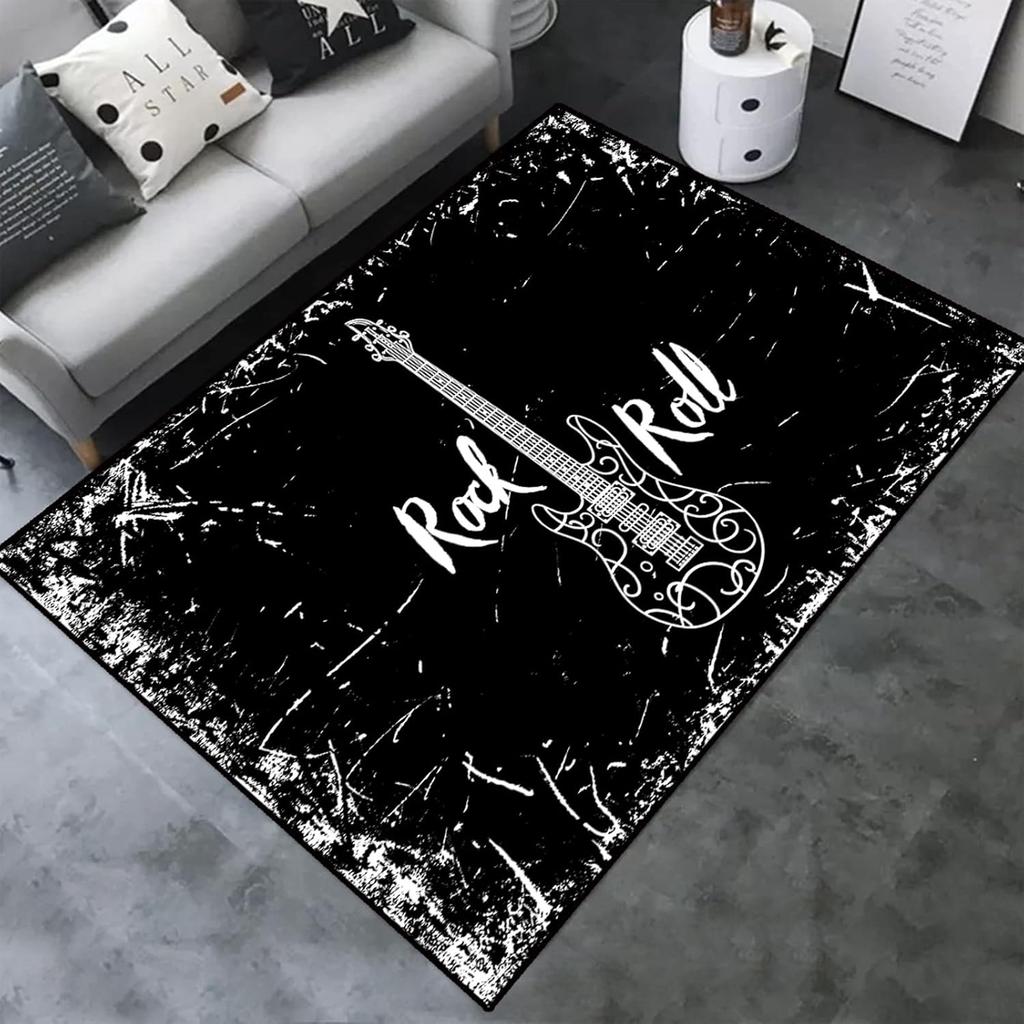 Colorful Music Guitar Melody 3D Printed Carpets for Living Room Non-Slip Area Rug Bedroom Bedside Home Decor Washable Floor Mat
