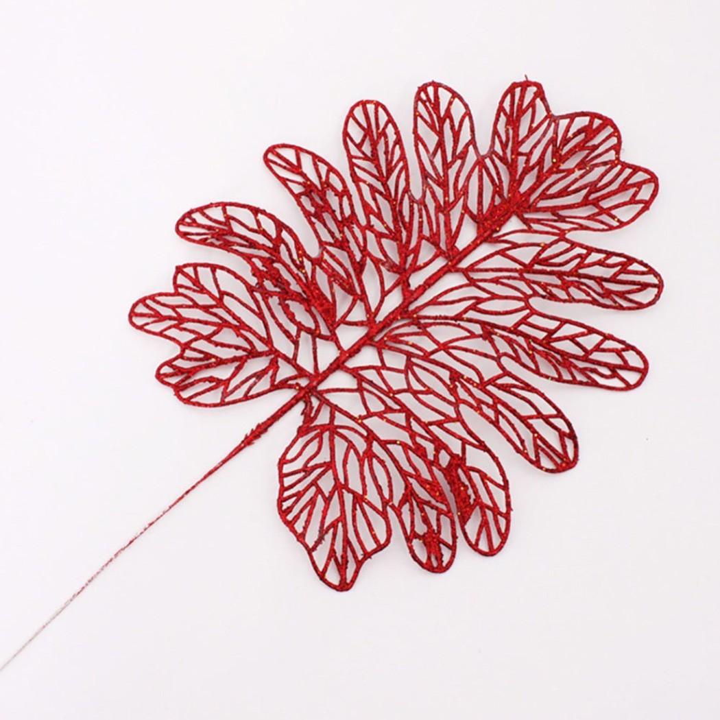 

Золотой/Серебряный Глиттер Искусственный Полый Цветок Лист Украшение для Рождественской Елки Декор 11#