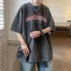 Black Gothic Style Fashion Tops Women Plus Size Vintage Street Hip Hop Short Sleeve Top Summer All-match Big Size T-shirts 260327