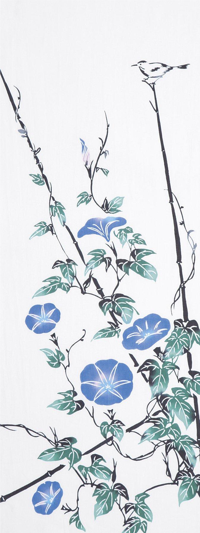 

Wabunka Tenugui Morning Glory 33 x Posogi-zome (Chū-sen) Towel, Diary, 90cm, TE-286