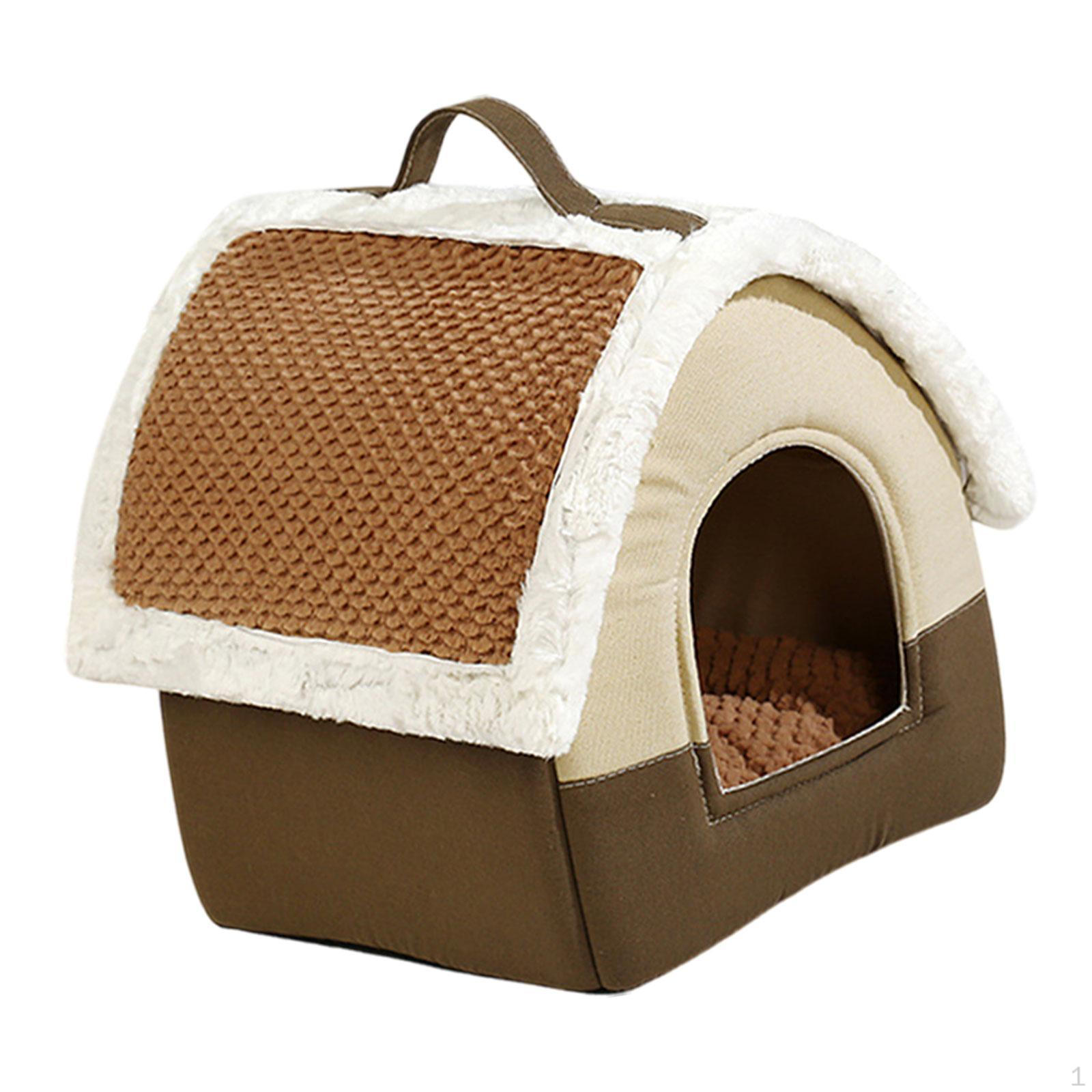 

Домашний любимец кошка собака домик кровать питомник аксессуары уютный внутренний съемный теплый пещера гнездо Roof of Brown L