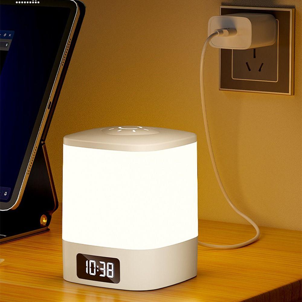 Dimmable Light Touch LED Night Light Time Display Desk Lamp Bedside Table Lamp  Home Decor