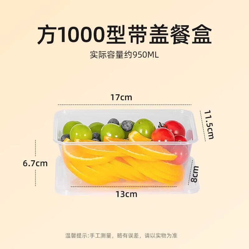 

Minchen Disposable Rectangular Plastic Food Containers with Lids (300 Pcs, 1000ml)