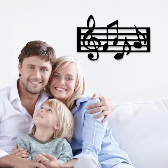 

Настенный кулон Художественный металлический музыкальный нот Настенный орнамент Гладкая поверхность Элегантное украшение стены для домашней вечеринки