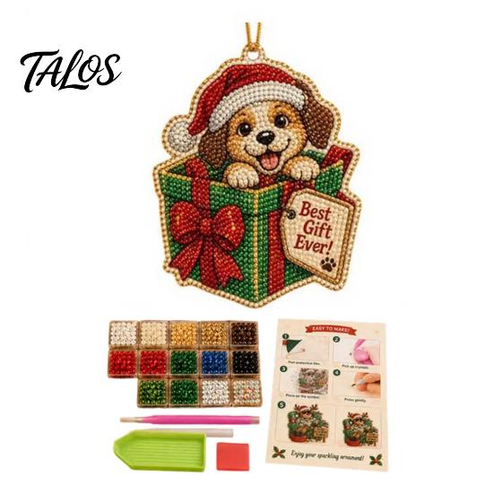 Creative Craft Activities for Families Christmas Hanging Faux Pearl Art Kit Adult, DIY Bead Crafting Supplies Painting Ornament, Handmade Holiday Set