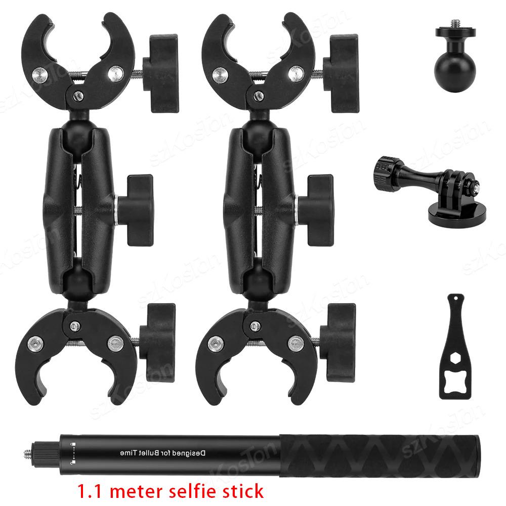 For Insta360 X3 X4 Motorcycle Bicycle Panoramic Selfie Stick Monopod Mount Handlebar Bracket For GoPro 13 12 11 10 DJI Accessory