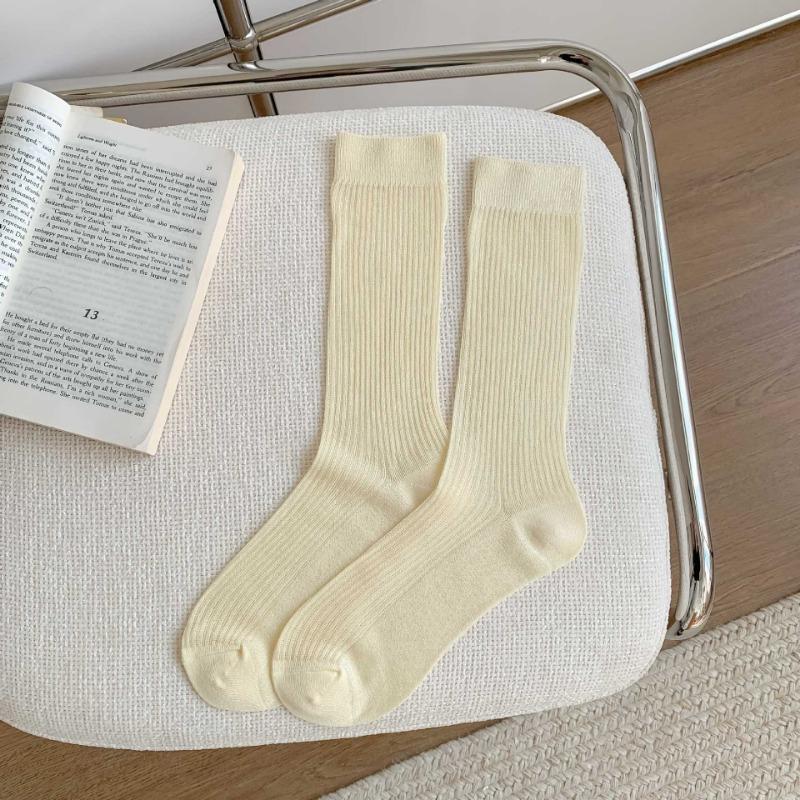 Women's Spring and Summer Lightweight and Breathable Stack Socks, Candy Color Series Boneless Sewn Long Socks, Versatile and Comfortable