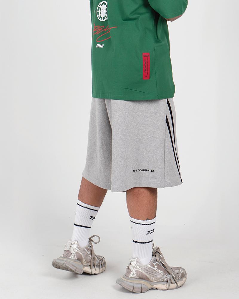 TAKEFORM Track Wide Bermuda Pants Grey