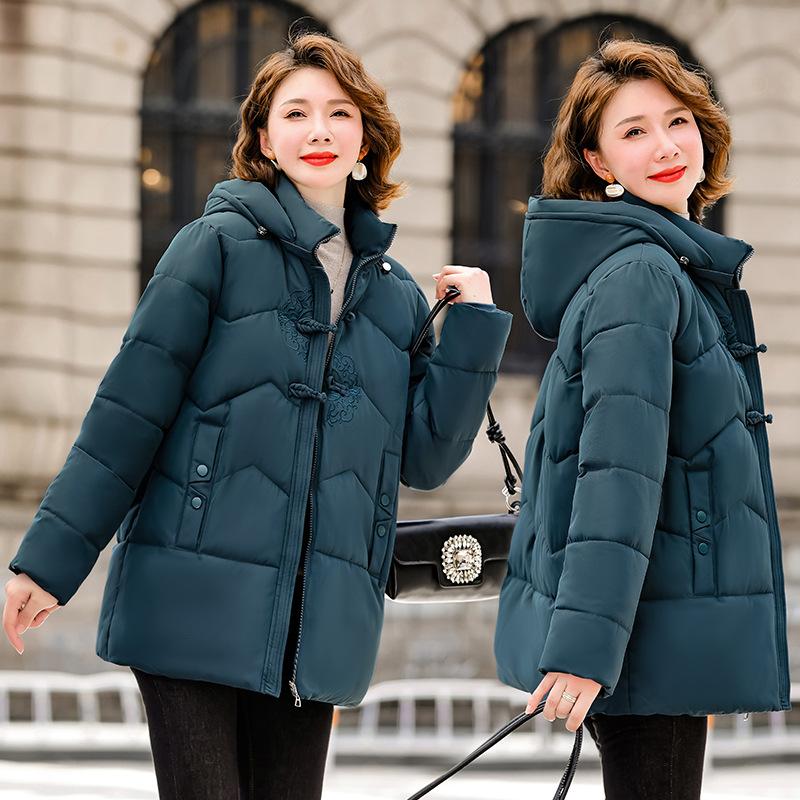 Middle-aged and elderly cotton clothes women's fashion thickened cotton-padded clothes winter new mother clothes winter clothes thickened coat grandm