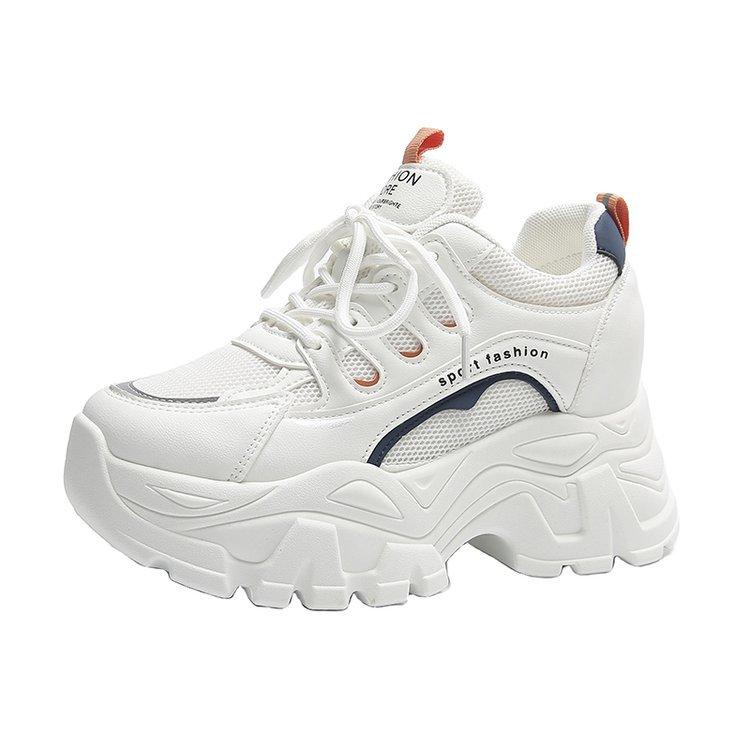 Inner Height Increase Dad Shoes Women's Small 2025 Spring New Thick-soled Mesh Breathable Casual Sports Little White Shoes