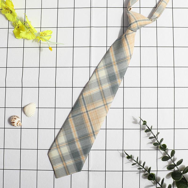 Jk Small Tie Female College Style Lazy Japanese Plaid Uniform Shirt Tie Student Ins Men'S And Women'S Short Styles Free Of Charge