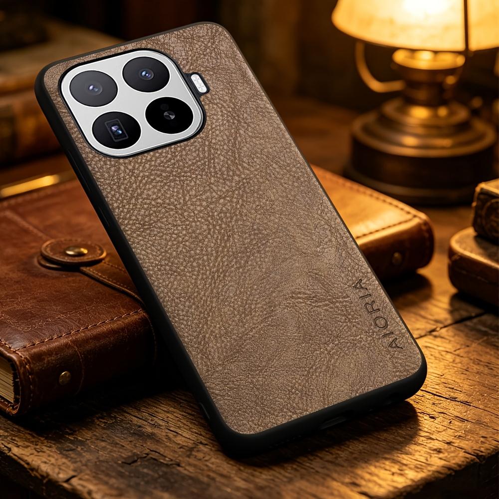 Phone Case - Solid Color Faux Leather Phone Case for Xiaomi 17T Pro Smart Precise Camera Hole Positions And Business Faux