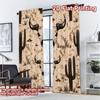 2D FLAT PRINTING 2pcs Curtains (Without Rod) Cactus and Skull Desert Light Filtering Popular Curtains Machine Washable Fabric