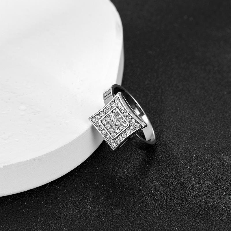European Full Diamond Hip Hop Cuban Link Ring