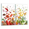 Glas-Schneidebrett 2x 30x52 Blumen