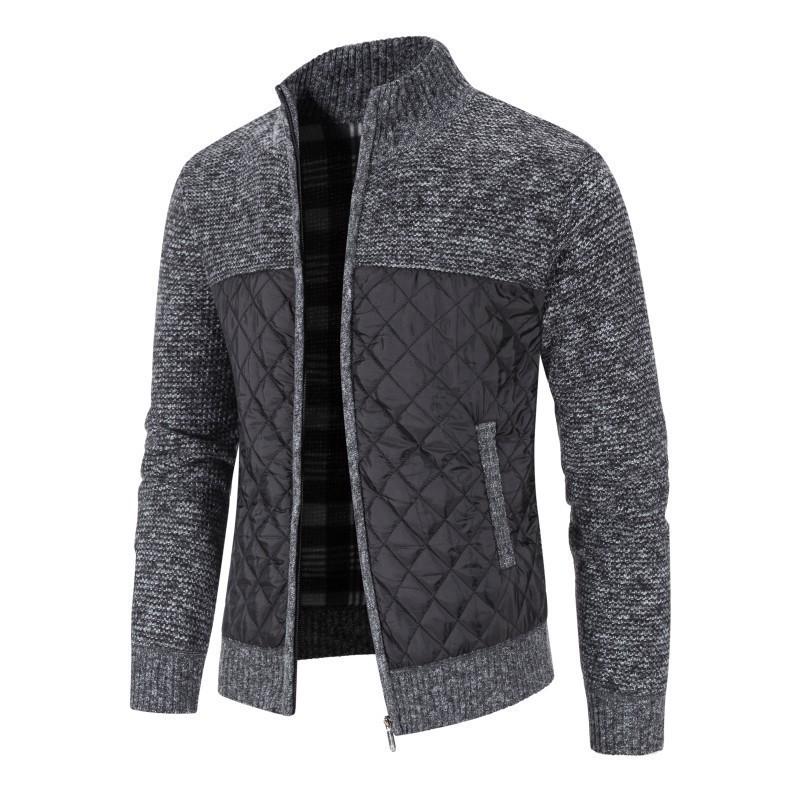 

Чоловічий в язаний кардиган пальто осінь зима корейська версія Slim Fit Модний светр з довгим рукавом Верхній одяг XL сірий