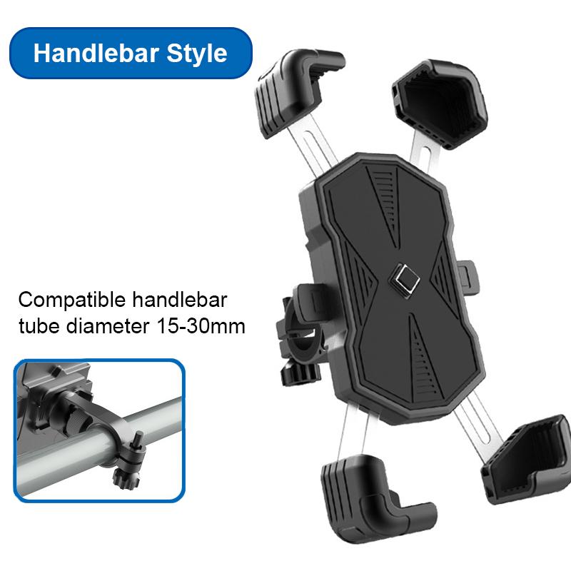 Universal-Telefonhalter für Motorräder, 360-Grad-Ansicht, Fahrrad-Telefonhalter für 4,7-7,2 Zoll E-Bike, stoßfeste Halterung, GPS-Clip