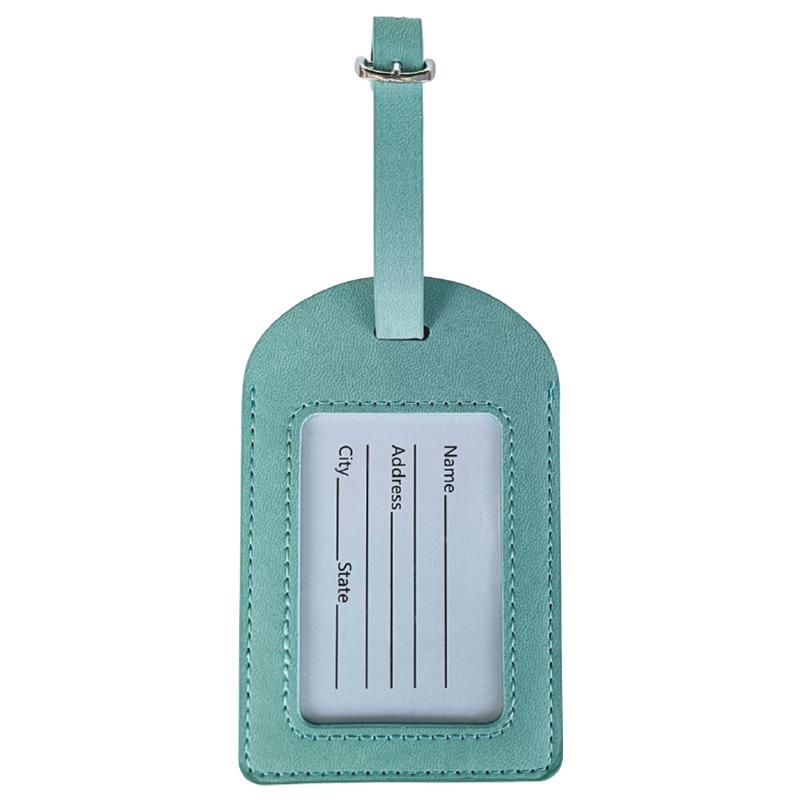 Metal Buckle Boarding Pass and PU Leather Luggage Tag with Hot Stamped Paper Card