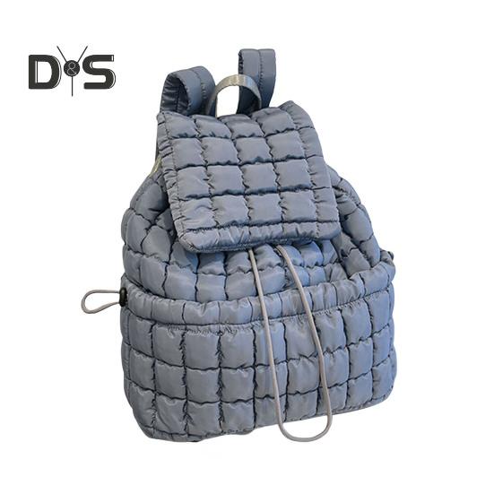 18L Quilted Backpack for Women Puffer Hiker Pack Top Flap Drawstring Backpack Padding Travel Cloud Gym Bag