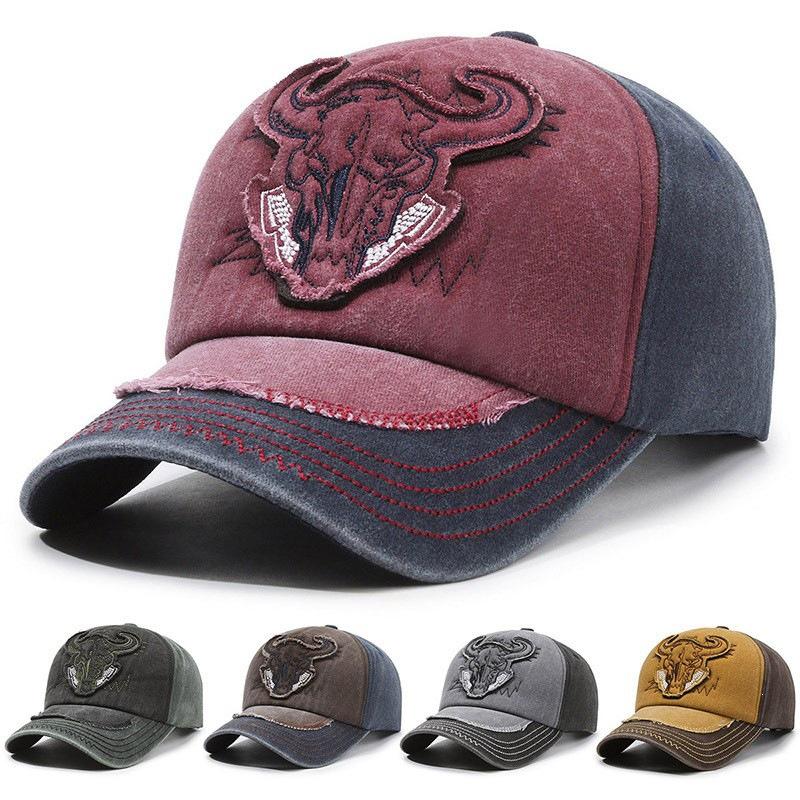 Hat Men's Color Matching Retro Baseball Cap Washed Nostalgic Style Cap Spring and Autumn Casual Sun Hat Women