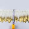 1 Yard Golden Dipped Goose Feather Trims White Plumes Ribbon Fringe For Handicraft Wedding Dress Decor Accessories Crafts