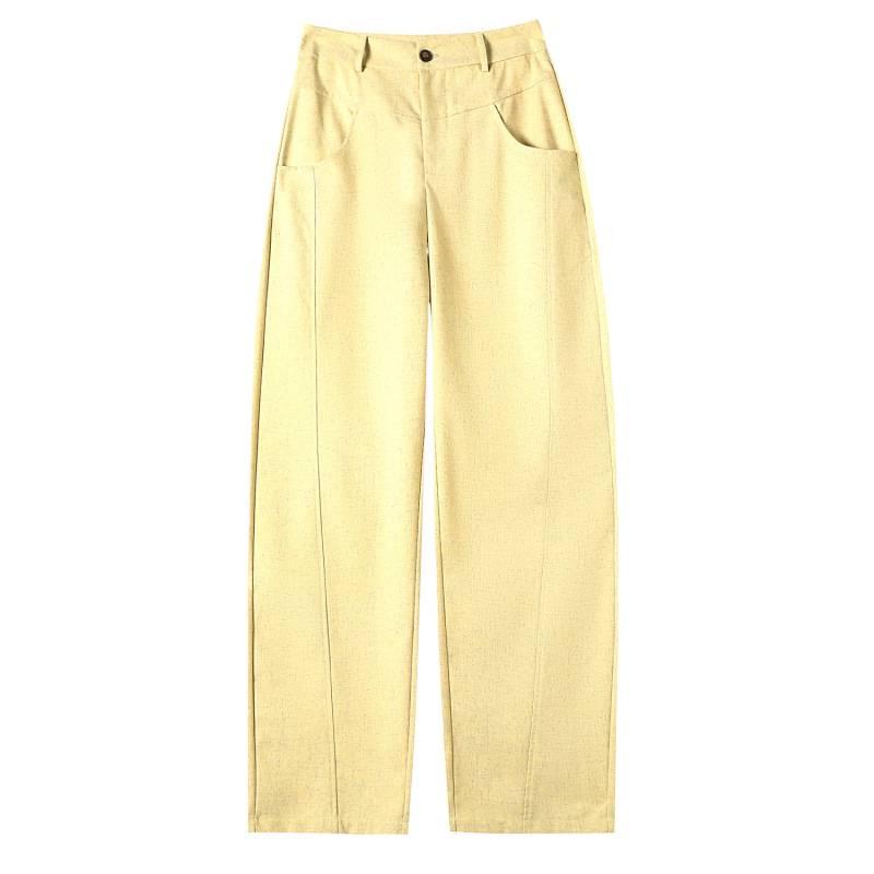 2026 Summer High Waist Ice Silk Cotton Linen Wide Leg Pants