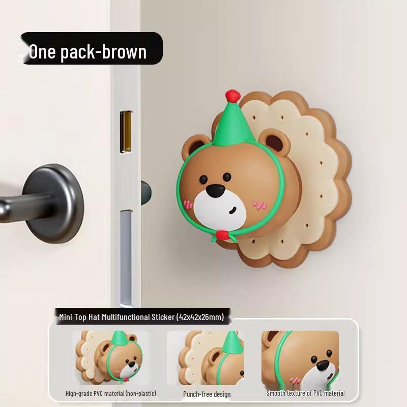 Creative Anti-Collision Door Stopper: Cute Behind-the-Door Handle Knock Pad & Refrigerator Sticker