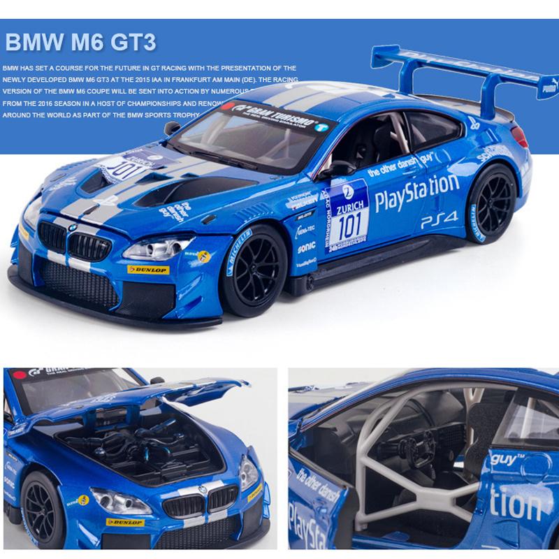1/24 skala M6 GT3 odlany model samochodu zabawka, wycofać pojazd zabawkowy z dźwiękiem i światłem dla dzieci maluch chłopcy dziewczęta kolekcja prezentów