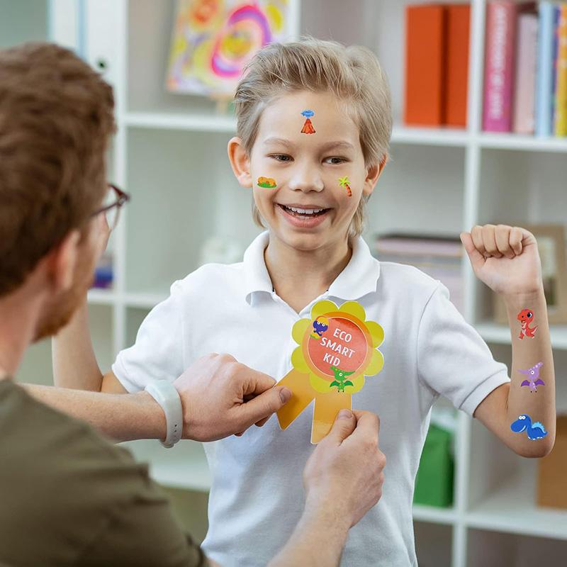 6/12/24pcs 3d Stationery Stickers Reusable Cartoon Dinosaur Design Office Cultural And Educational Supplies Student Rewards TMZ