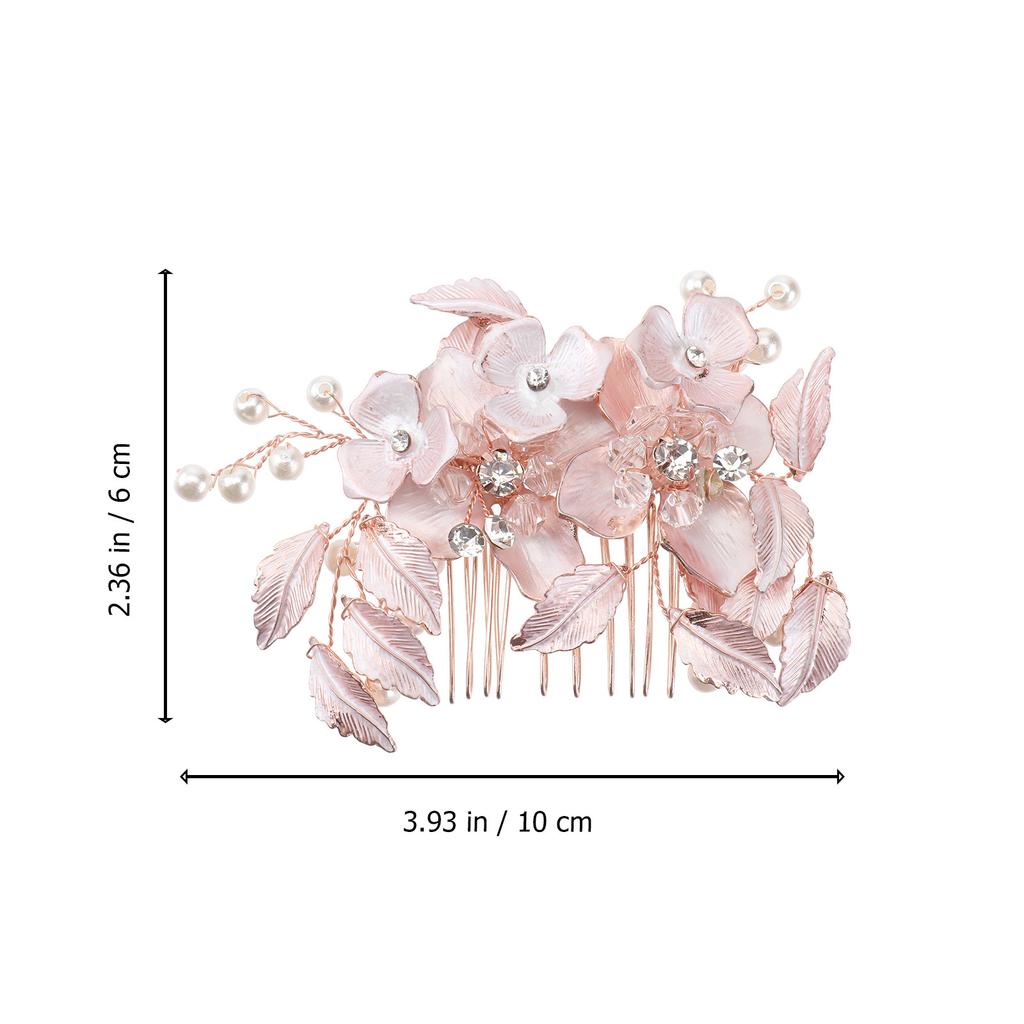 Wedding Headdress Crystal Hair Comb Bridal Flower Shape Exquisite Design Comfortable Durable Stylish Headwear for Brides