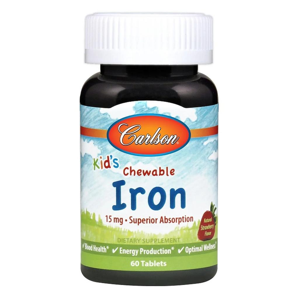 Kid's Chewable Iron, 15mg Strawberry - 60 tablets