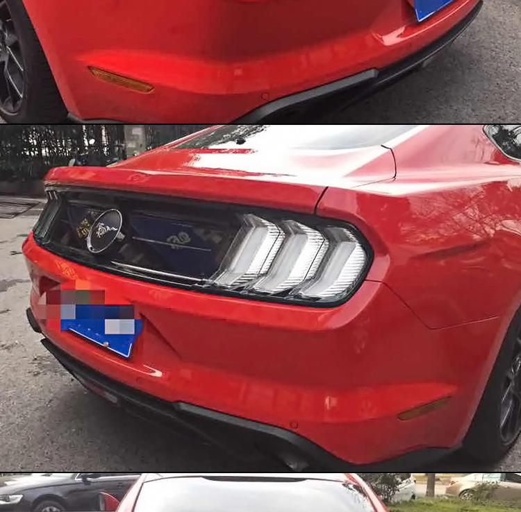 Ford Mustang 2015-2020 Modified Taillight Assembly with Five Mode Switch (3 Red, 3 Yellow)