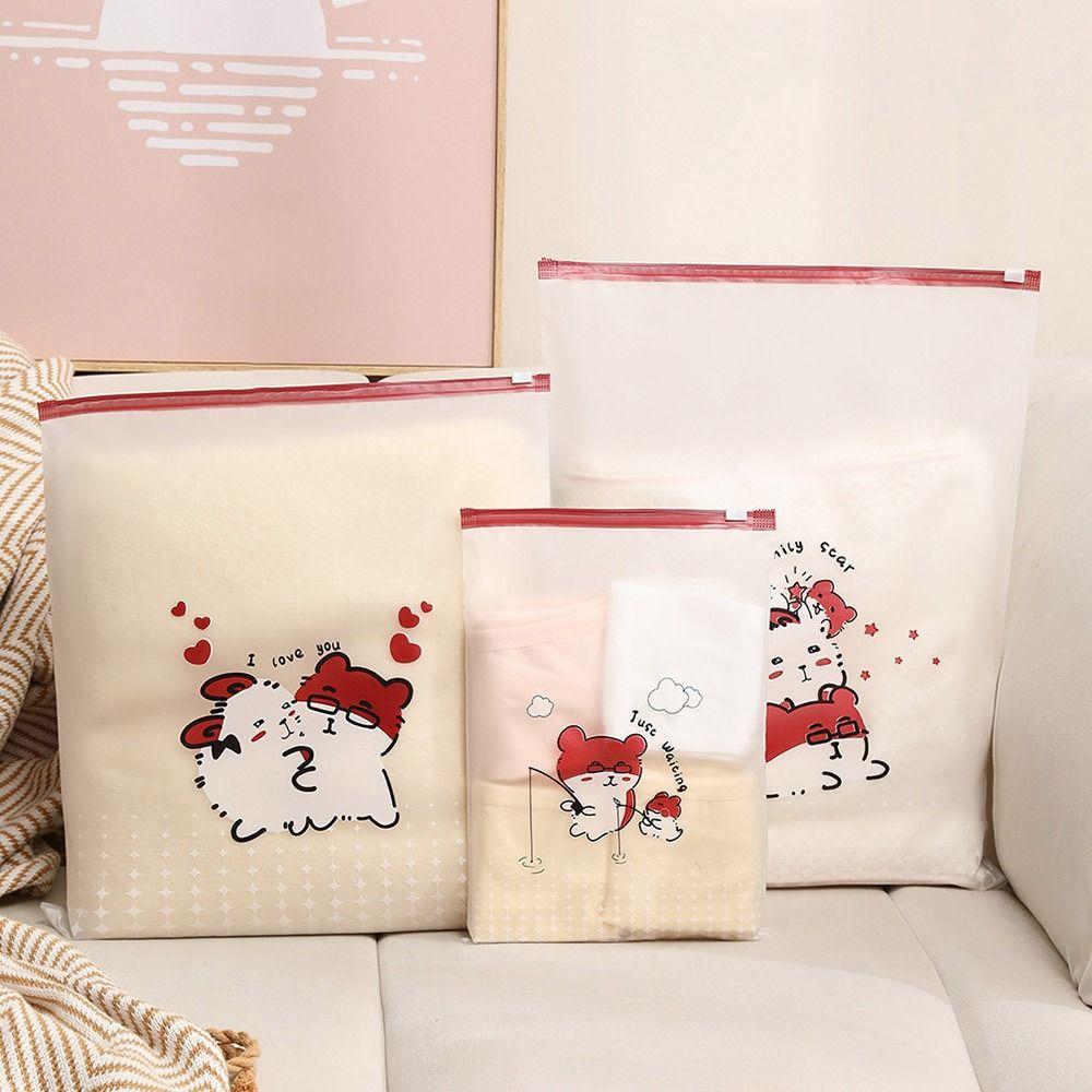 10 Stück Faltbare Aufbewahrungstasche mit Reißverschluss Cartoon Unterwäsche Schuhe Organizer für Zuhause & Reise