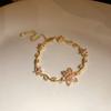 Luxury Zircon Flower Bracelet Fashion Shiny Rhinestone Bangle Elegant Elegance Bracelet  For Women