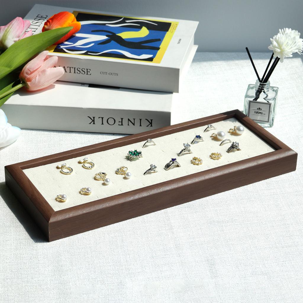 Jewelry Trays Velvet 50 Slot Rings Display Tray Large Capacity Finger Ring Stud Earrings Cufflink Storage Rack Organizer