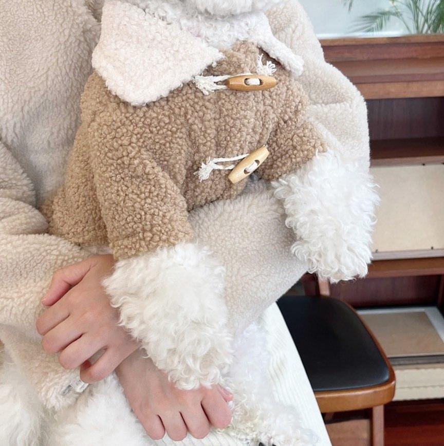 Winter Warm Fleece Pet Dog Coat with Buckle, Thickened Puppy Clothes for Small Dogs, Teddy & Yorkshire Terrier