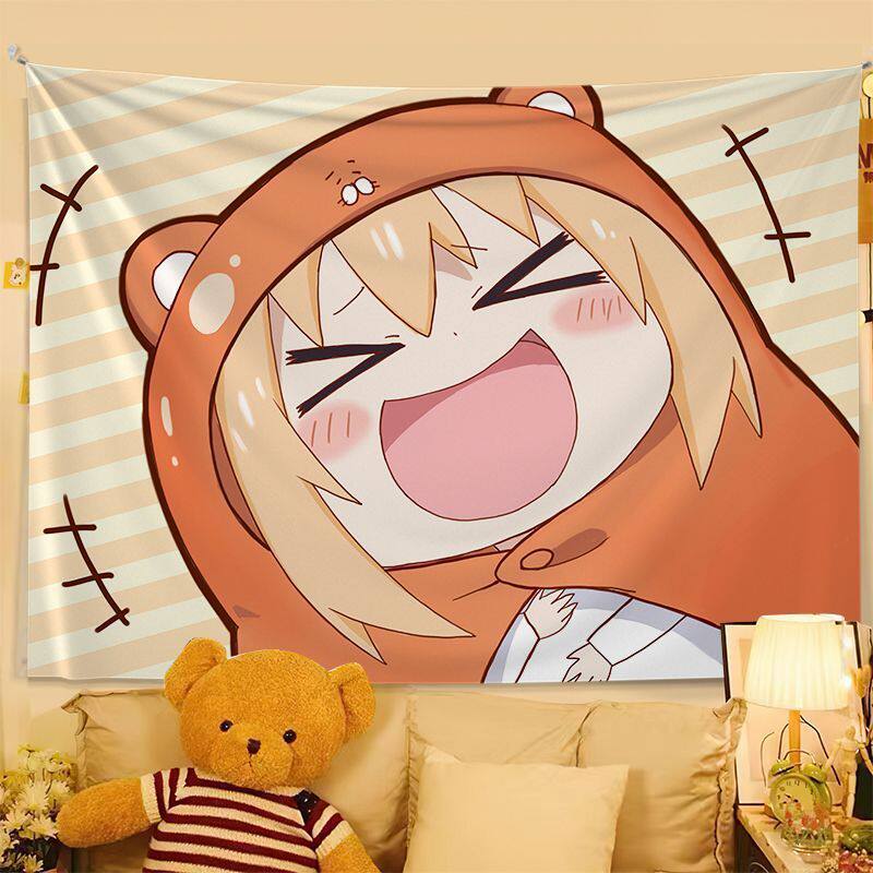 Cute Anime Print Tapestry Wall Hanging Anime Poster Bedroom Backdrop Wall Art Dorm Home Decor