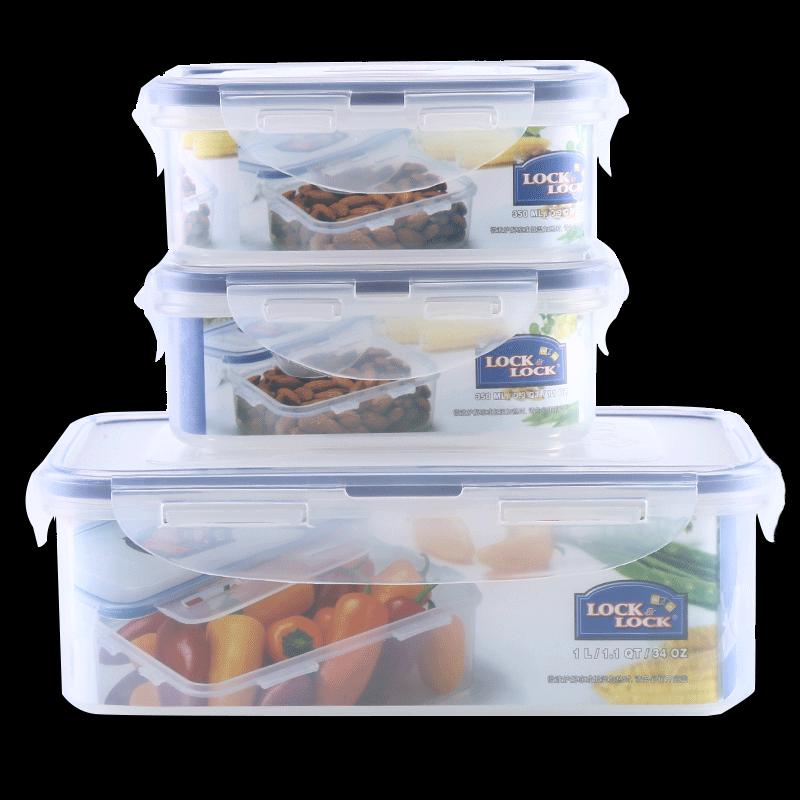 LocknLock 3-Piece Plastic Food Storage Container Set