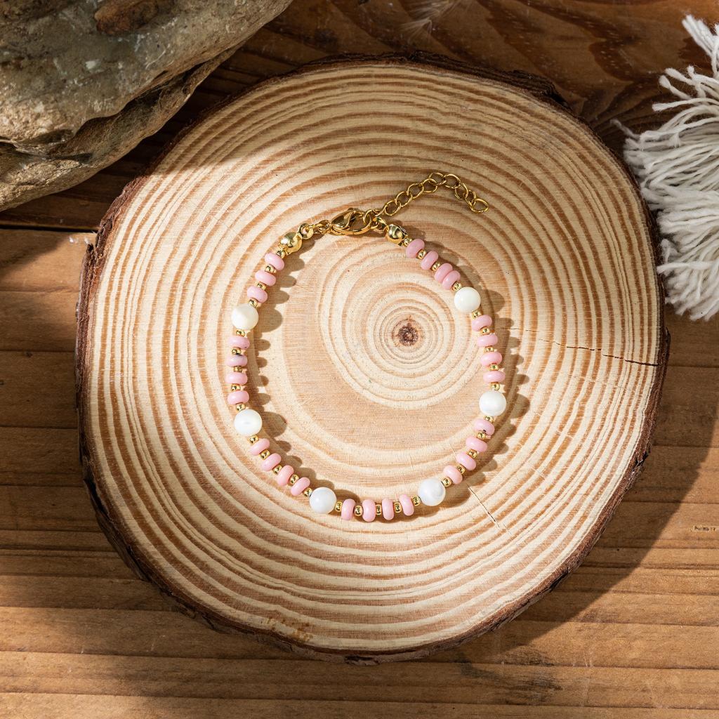 Bohemian colored rice bead bracelet women's ins wind niche faceted stone adjustable hand rope jewelry tide