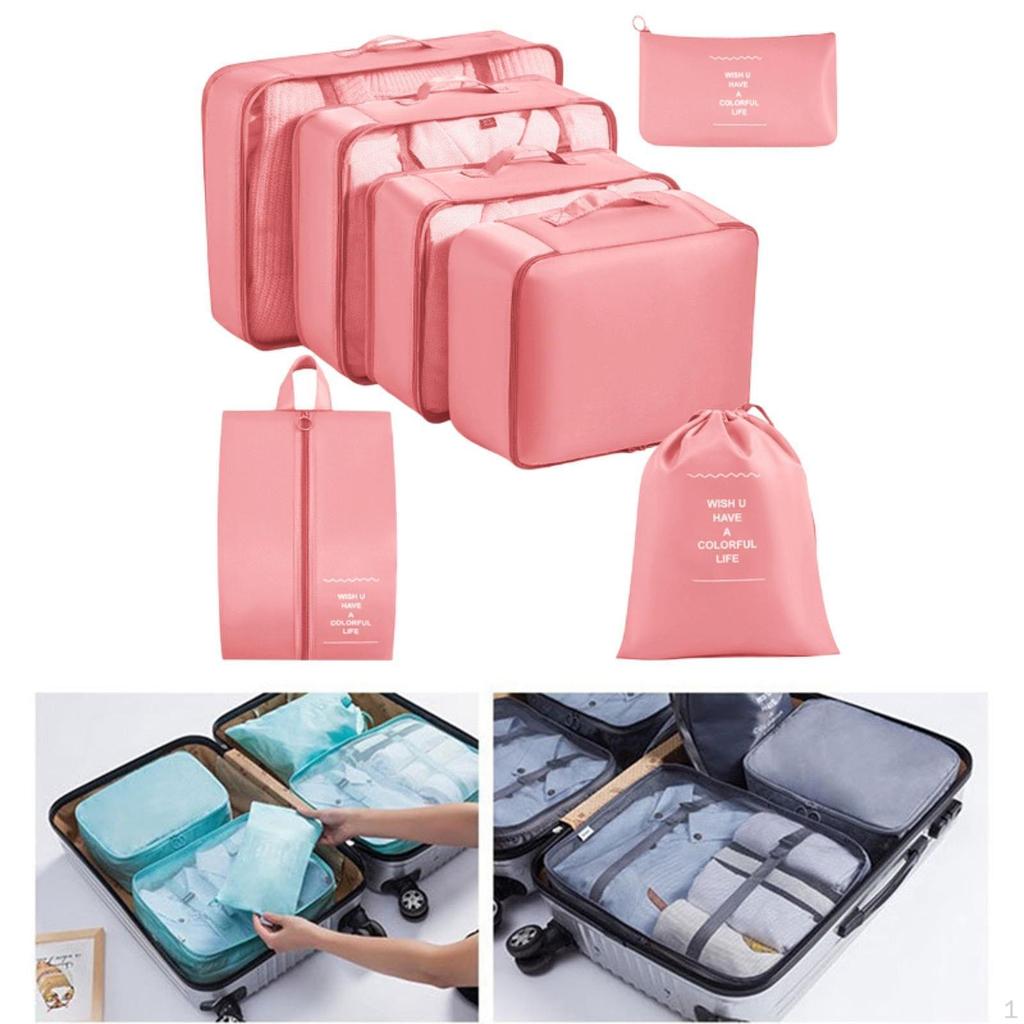 Packing Cubes for Suitcase Luggage Organizers Camping Travelling 7 Piece Beige