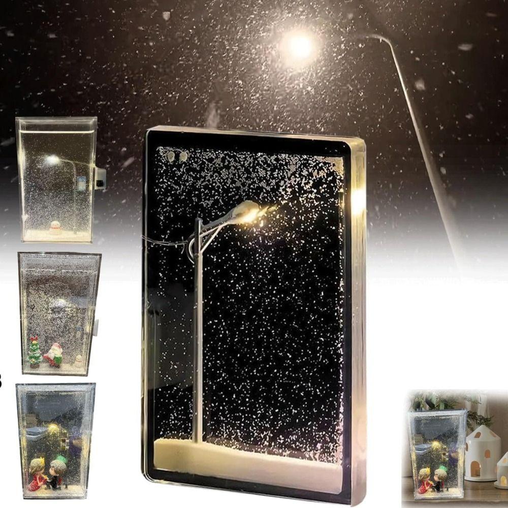 DIY Materialien Schneeszene Nachtlicht Weihnachtsdeko Schneelandschaft Nachtlicht