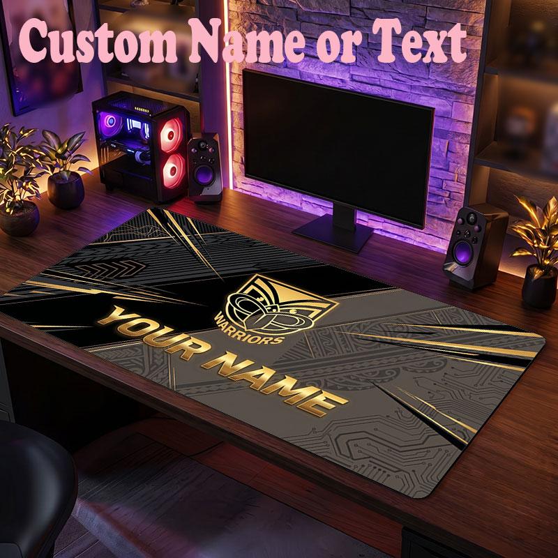 Wigan Warriors Customized Name Text Mouse Pad, Large Desk Mouse Mat Personalized Home Office Present