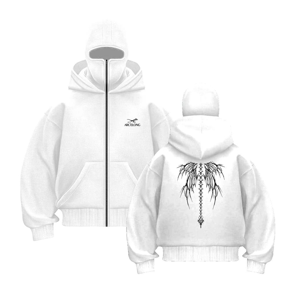 Autumn and Winter New Double Hat Hooded Wweatshirt Men's and Women's Zipper Style Masked Sweatshirt Sports Casual Loose Jacket